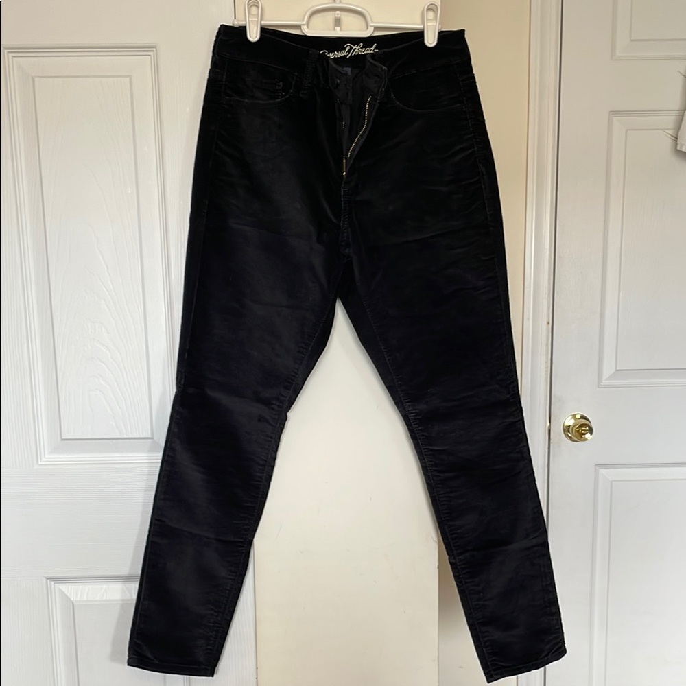 Universal Thread High Waisted Black Velvet Jeans